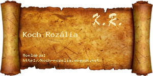 Koch Rozália névjegykártya